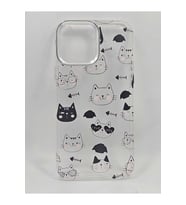 IPHONE 15 PRO ÖZEL KEDİ BASKILI LÜKS SİLİKON KILIF