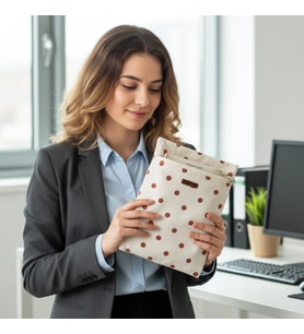 Woodycord El Yapımı Puantiye Desenli Kitap ve Tablet Kılıfı