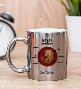 Kişiye Özel Başak Burcuna Hediye Silver Kupa Bardak