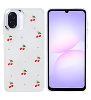 Lexroo Galaxy A07 Kılıf Airbag Tasarımlı Simli Şeffaf Kutup Kılıf - Kiraz