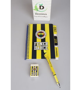 LİSANSLI FENERBAHÇE PLANLAYICI BLOKNOT,UÇLU KALEM 0.7 MM VE SİLGİ SETİ "DEKOMUS CEP DEFTERİ HEDİYELİ"