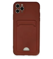 iPhone 11 Pro Max Kılıf Kelvin Kartvizitli Silikon - Bordo