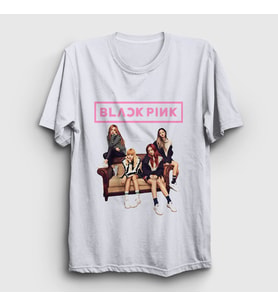 Presmono Unisex Beyaz Band Blackpink T-Shirt 19277tt