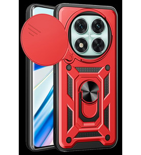 Pilelistore   Xiaomi Redmi Note 14 Pro 4G Kılıf Pars Lens Yüzüklü Silikon - Kırmızı