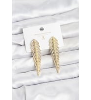 Pirinç Gold Renk Balık Sırtı Model Zirkon Taşlı Kadın Küpe - TJ-BKP11516 TG-V 12311