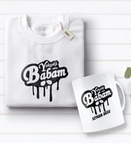 BK Gift Kişiye Özel Yakışıklı Babam Tasarımlı Beyaz Tişört ve Kupa Seti-2 (Model 1)