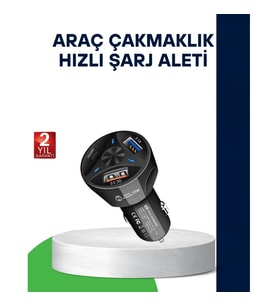 Mey İthalat® 55W Hızlı Araç Şarj Cihazı Quick Charge 3.0 ve PD Destekli