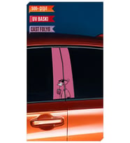 Araç Kapı Direk Kaplama Folyosu Pembe Panter Desenli (Sağ Sol Takım) (2 Adet) - (Çok Renkli)
