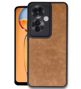 Newface Oppo Reno 11F Kılıf Aras Deri Kapak - Taba