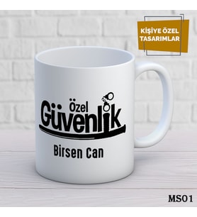 Kişiye Özel ,Özel Güvenlik Temalı Kupa Bardak