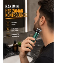 Profesyonel Şarjlı Tıraş Makinesi – 180 Dakika Kullanım, 2.5 Saat Hızlı Şarj, Evrensel USB Şarj Girişli