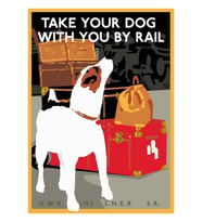 Jack Russel Teriyer Seyahat Köpeği Ve Tren Poster Tablo Ahşap Poster Dekoratif