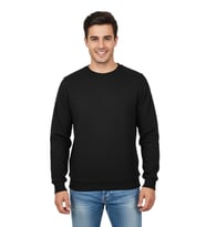 Erkek Sıfır Yaka Petek Doku Regular Fit Sweatshirt BGL-ST04950 (Siyah)