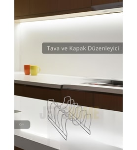 Tava Kapak Düzenleyici Paslanmaz 5 Bölmeli Tabaklık Gri