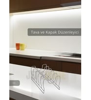 Tava Kapak Düzenleyici Paslanmaz 5 Bölmeli Tabaklık Gri
