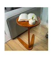 Furnirem Masif Çam Ahşap Z Sehpa  Kanepe Yanı Modern Sehpa  40X55 cm (Kestane)