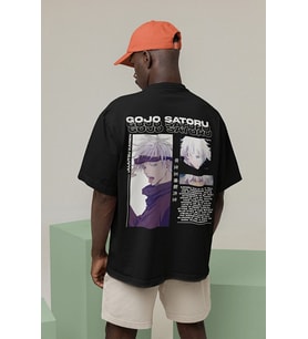 Gojo Satoru Baskılı Unisex Oversize Anime Karakter Tişört
