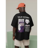 Gojo Satoru Baskılı Unisex Oversize Anime Karakter Tişört