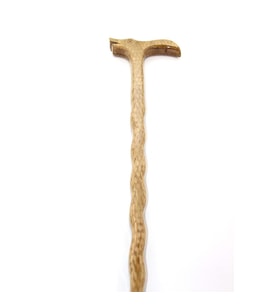 Ahşap Oymalı Baston, 95 Cm
