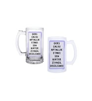 Ghostbastır Design Sen Bihter Değilsin Kulplu Bira Bardağı Buzlu veya Şeffaf Seçenekli 0198