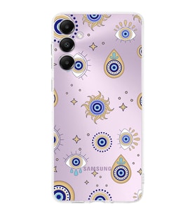 PrintiFy Samsung Galaxy A05S ile Uyumlu Nazar Boncuğu 5  Kamera Korumalı Şeffaf Silikon Kılıf