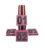 80 Adet Pembe Renk Küçükbaş Hayvan Boyunluk Kemer Ve Numaratör Takımı (KEMER NUMARA)
