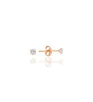 Gümüş zirkon taşlı,rose yuvarlak kesim 3 mm tektaş küpe SGTL12744ROSE
