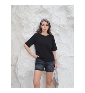 Kadın Vatkalı T-Shirt – Pamuk İnterlok Kumaş