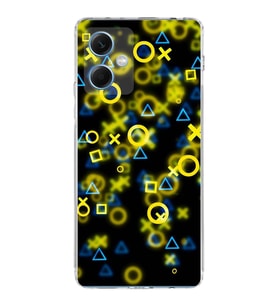 PrintiFy Xiaomi Redmi Note 12 5G Uyumlu Kamera Korumalı Semboller Tasarımlı Şeffaf Kılıf