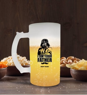 BK Gift Kişiye Özel Babalar Gününe Özel Buzlu Cam Bira Bardağı 50cl-2 (Beyaz)