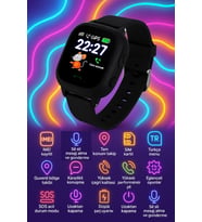 Uz q28 GPS Konum Takipli 4g Destekli Akıllı Çocuk Takip Saati Sim Kartlı Arama (Siyah)