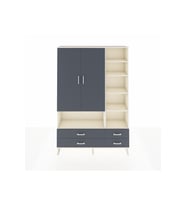 Arges Dolap 10 Raflı 4 Çekmeceli 2 Kapaklı 132x30x195 Aytaşı-Antrasit/Antrasit