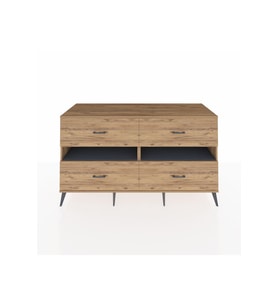 Kronos Konsol 2 Raflı 4 Çekmeceli  176x59x99 Çam-Antrasit/Çam