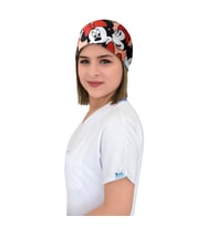 Mickey Mouse Desenli Doktor Hemşire Hastane Aşçı Şef Bone (Kırmızı)