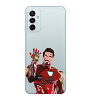 Samsung Galaxy M23 Uyumlu Iron Man Desenli Şeffaf Telefon Kılıfı