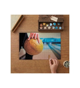 Bowling Topu- Spor- Eğlence Tasarımı 240 parça Ahşap Puzzle Ahşap Kutuda MP00322