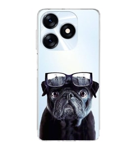 PrintiFy Tecno Spark 10 4G ile Uyumlu Köpek 3 Kamera Korumalı Şeffaf Kılıf