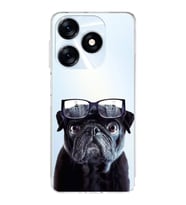 PrintiFy Tecno Spark 10 4G ile Uyumlu Köpek 3 Kamera Korumalı Şeffaf Kılıf