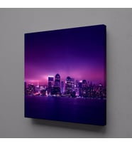 MOR IŞIKLAR KANVAS TABLO 80x80cm (Karışık)