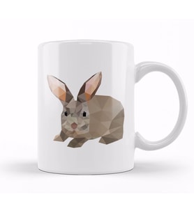 Geometric Animal Rabbit Kupa Bardak Porselen