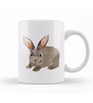 Geometric Animal Rabbit Kupa Bardak Porselen