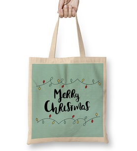 Yılbaşı Yeni Yıl Konseptli Merry Christmas 016 Bez Çanta Uzun Saplı