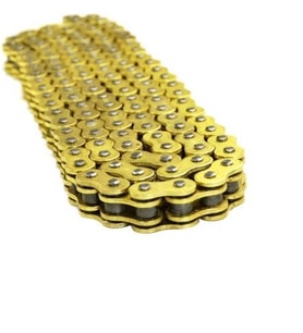 Motosiklet Teker Zinciri 428 / 128 Bakla Oringli Gold Zincir 428*128 L -Arasmoto (Siyah)
