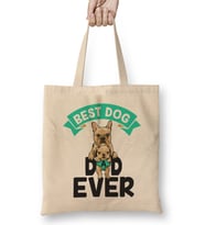 Best Dog Dad Ever Köpek 07 Bez Çanta Uzun Saplı