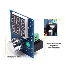 XL4016 Ayarlarnabilir Güç Kaynağı Voltaj Düşürücü Step-Down