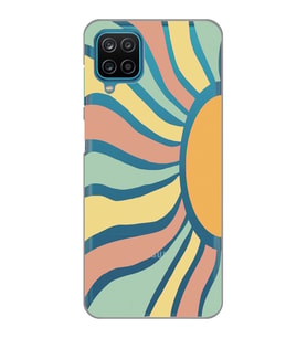 Samsung Galaxy A22/M22/M32 Uyumlu Güneş Desenli Şeffaf Telefon Kılıfı
