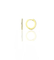 Söğütlü Silver Gümüş altın yaldızlı zirkon taşlı 12 mm halka küpe