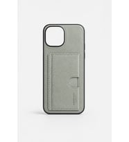 iPhone 15 Kartlıklı Standlı Lüx Kılıf Gri