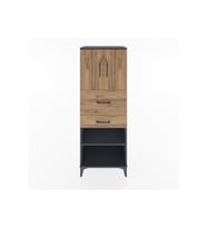 Hyperion Dolap 3 Raflı 2 Çekmeceli 2 Kapaklı 60x44x163 Antrasit-Çam