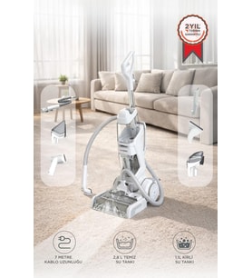 Torima Halı ve Koltuk Yıkama Temizleme Leke Çıkartma Makinesi 800W DHY1000 Beyaz
